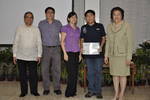 Left to Right: Dr. Ramon Arcadio, Chancellor of UP Manila, Mr. Alfonso Reyes Jr.,father of Aldric, Mrs. Violeta Reyes, mother of Aldric, Aldric Cristoval Reyes, and Dr. Emerlinda Roman, UP President